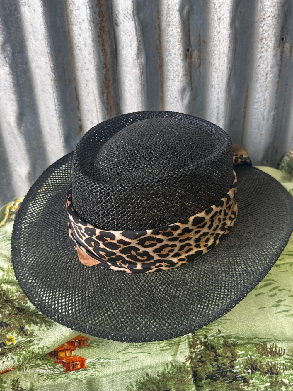 Vintage Black Straw Sun Hat only - Shop the outfit